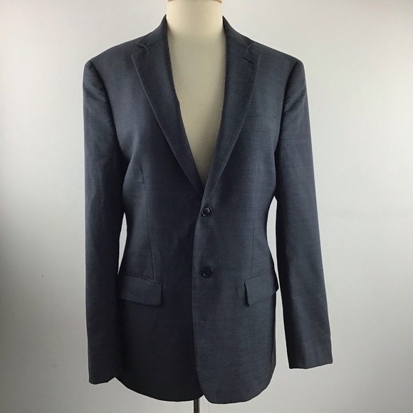 John Varvatos Star USA 100% wool gray blue two button suit size 38 Regular